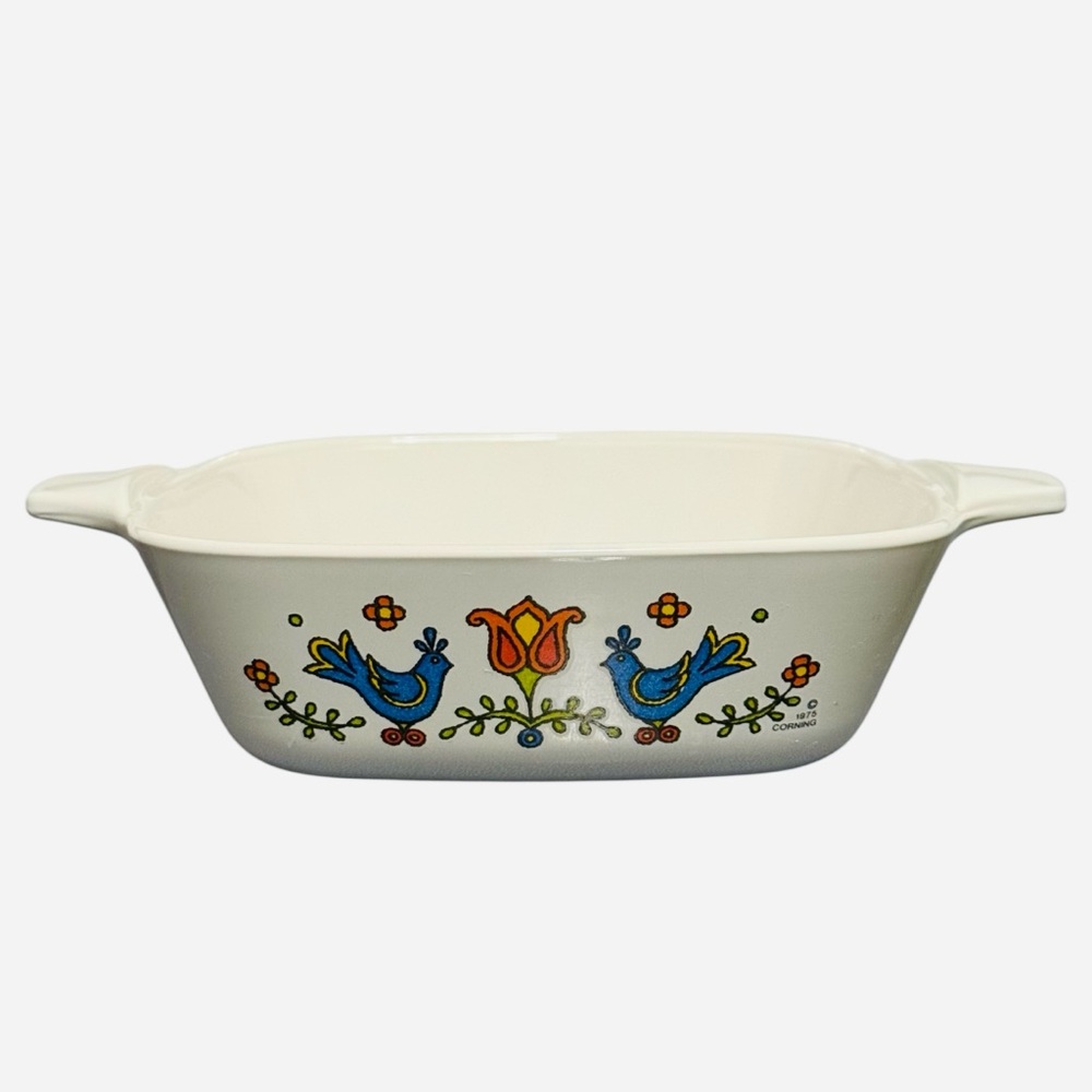 Vintage CORNING WARE Country Festival Blue Bird 1-3/4 Cup Casserole Dish P-41-B